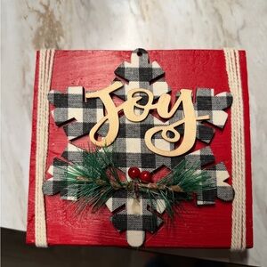 Festive Red and Black Plaid Holiday Decor Box